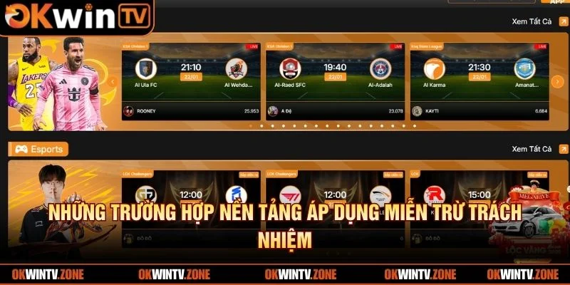 Những trường hợp nền tảng được áp dụng miễn trừ trách nhiệm